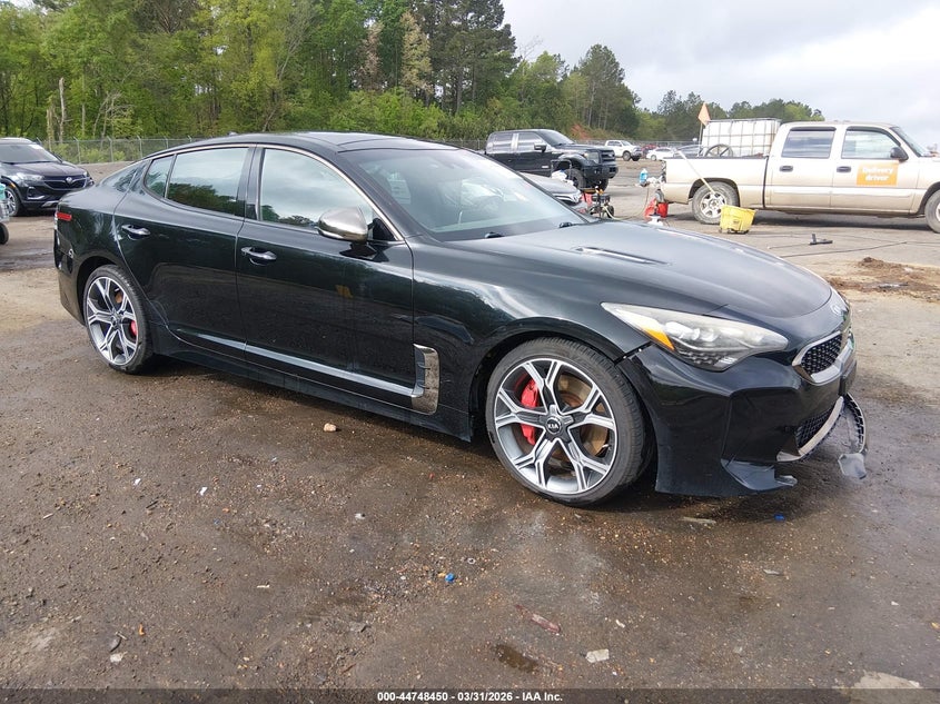 2018 Kia Stinger VIN KNAE45LCXJ6011547 IAAI salvage auction — LEFT SIDE, Salvage (Mississippi), sold $3,300 on 2026-07-29 (photo 1)