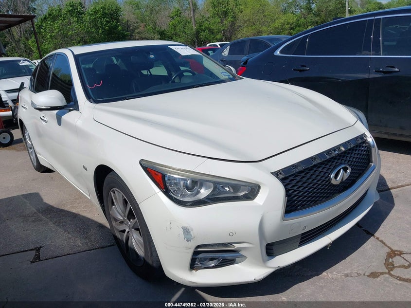 2016 Infiniti Q50 VIN JN1EV7AP7GM304184 IAAI salvage auction — HAIL, Original (Texas), sold $1,500 on 2026-08-24 (photo 1)