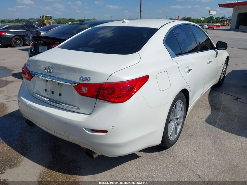 2016 Infiniti Q50 VIN JN1EV7AP7GM304184 IAAI salvage auction — HAIL, Original (Texas), sold $1,500 on 2026-08-24 (photo 4)