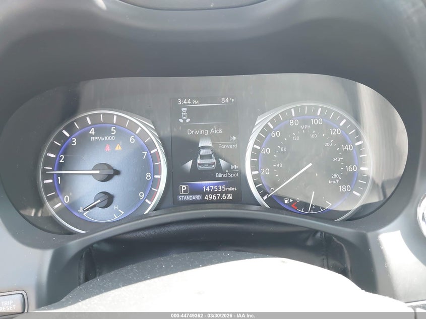 2016 Infiniti Q50 VIN JN1EV7AP7GM304184 IAAI salvage auction — HAIL, Original (Texas), sold $1,500 on 2026-08-24 (photo 7)