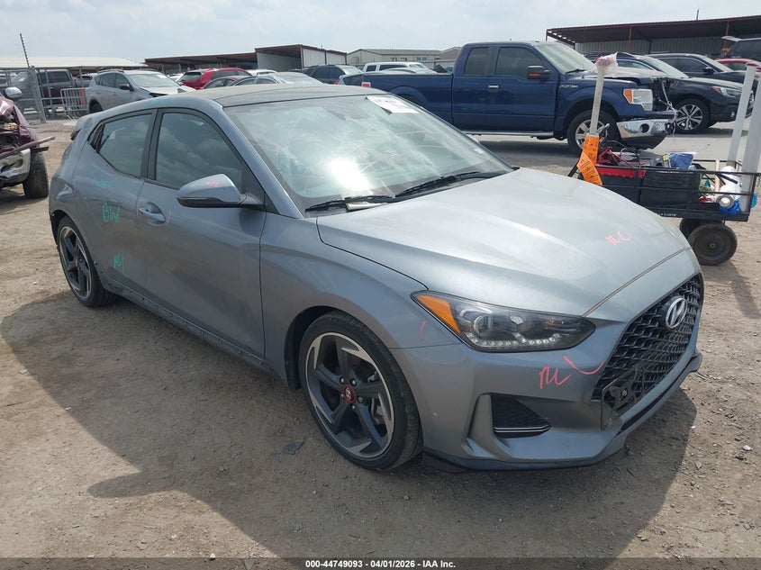 2021 Hyundai Veloster VIN KMHTH6AB0MU032711 IAAI salvage auction — REAR END, Original (Texas), sold $3,850 on 2026-07-14 (photo 1)