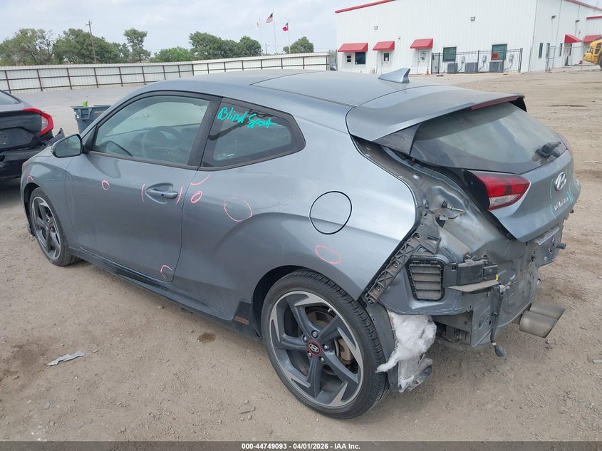 2021 Hyundai Veloster VIN KMHTH6AB0MU032711 IAAI salvage auction — REAR END, Original (Texas), sold $3,850 on 2026-07-14 (photo 3)