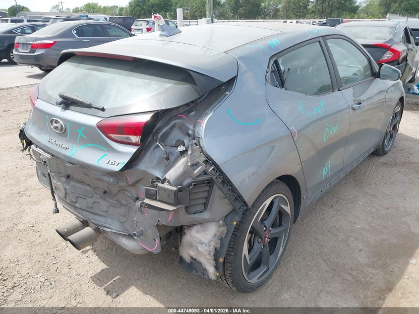 2021 Hyundai Veloster VIN KMHTH6AB0MU032711 IAAI salvage auction — REAR END, Original (Texas), sold $3,850 on 2026-07-14 (photo 4)