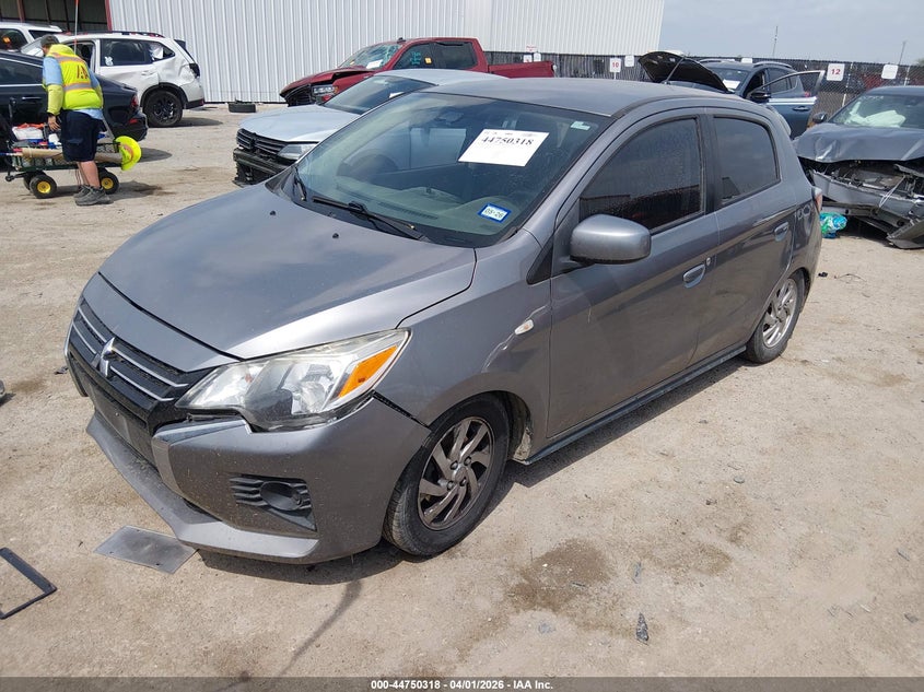 2021 Mitsubishi Mirage VIN ML32AUHJ0MH007499 IAAI salvage auction — RIGHT SIDE, Original (Texas), sold $1,000 on 2026-07-14 (photo 2)
