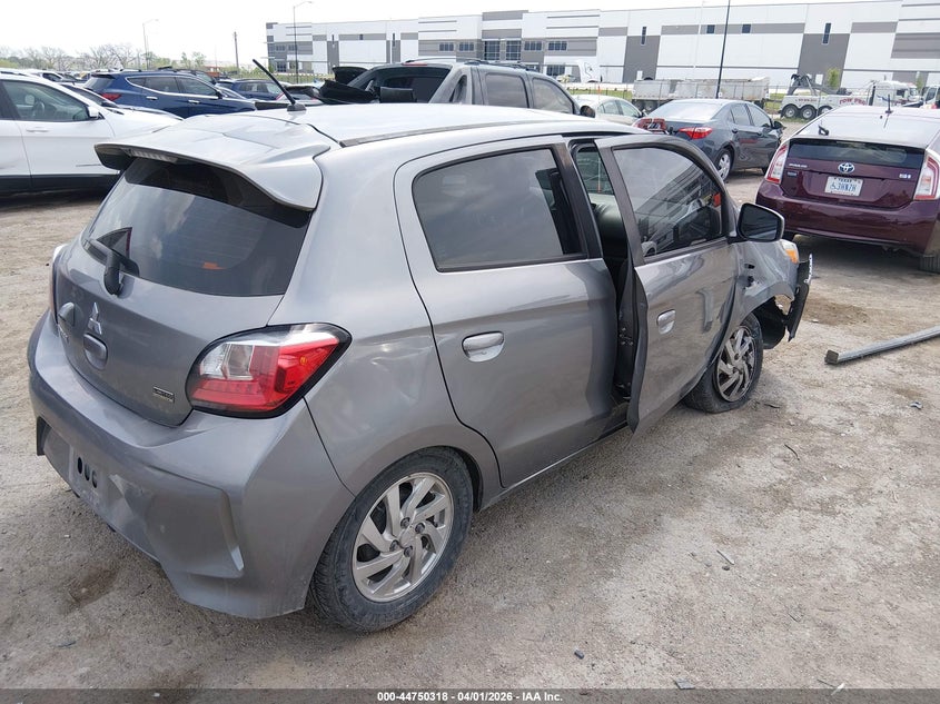 2021 Mitsubishi Mirage VIN ML32AUHJ0MH007499 IAAI salvage auction — RIGHT SIDE, Original (Texas), sold $1,000 on 2026-07-14 (photo 4)