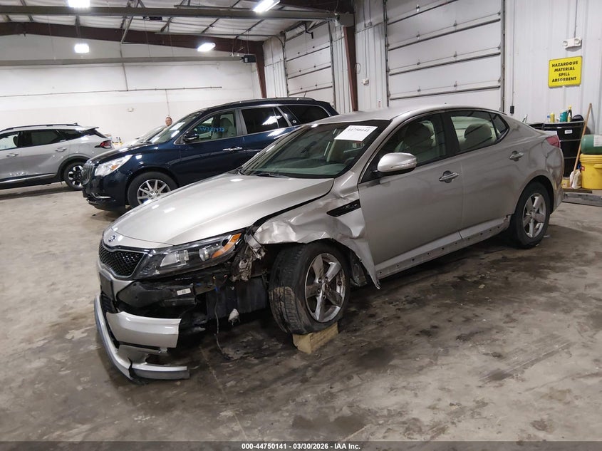 2015 Kia Optima VIN 5XXGM4A71FG448843 IAAI salvage auction — LEFT FRONT, Wait Title, sold $775 on 2026-07-14 (photo 2)
