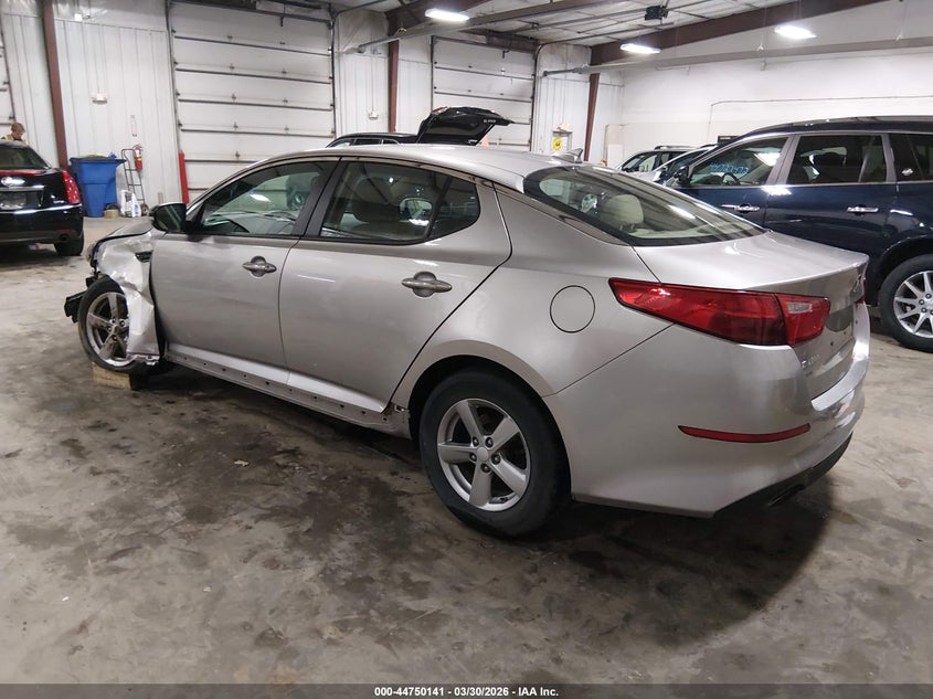 2015 Kia Optima VIN 5XXGM4A71FG448843 IAAI salvage auction — LEFT FRONT, Wait Title, sold $775 on 2026-07-14 (photo 3)