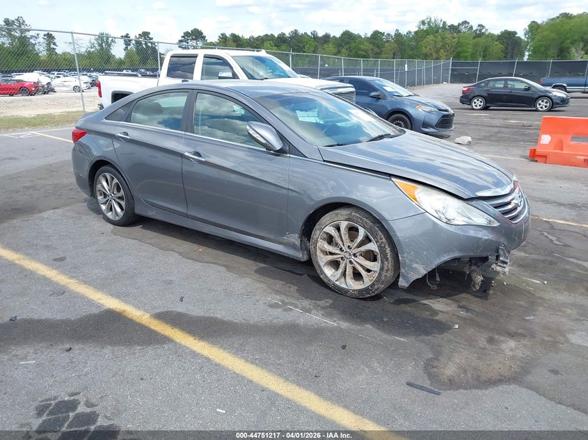 2014 Hyundai Sonata VIN 5NPEC4AC5EH882029 IAAI salvage auction — FRONT END, Wait Title, sold $850 on 2026-07-08 (photo 1)