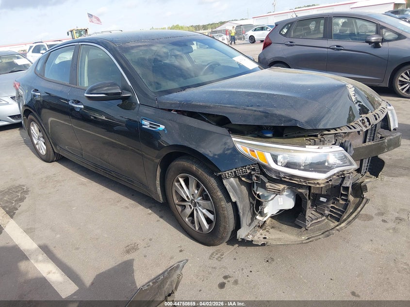 2016 Kia Optima VIN 5XXGT4L38GG100827 IAAI salvage auction — FRONT END, Wait Title, sold $750 on 2026-07-08 (photo 1)