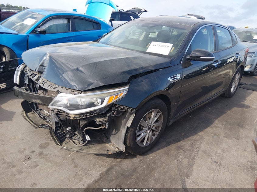 2016 Kia Optima VIN 5XXGT4L38GG100827 IAAI salvage auction — FRONT END, Wait Title, sold $750 on 2026-07-08 (photo 2)