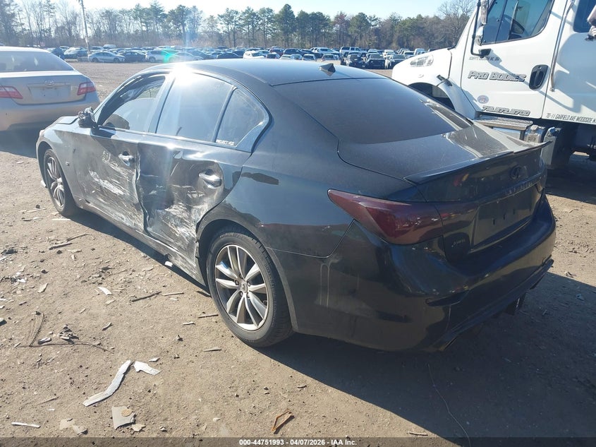 2015 Infiniti Q50 VIN JN1BV7AR2FM421710 IAAI salvage auction — LEFT SIDE, Wait Title, sold $1,050 on 2026-07-14 (photo 3)