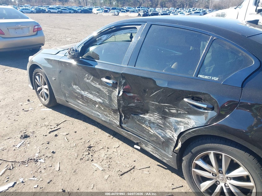 2015 Infiniti Q50 VIN JN1BV7AR2FM421710 IAAI salvage auction — LEFT SIDE, Wait Title, sold $1,050 on 2026-07-14 (photo 6)