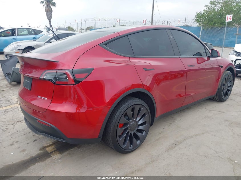 2024 Tesla Model y VIN 7SAYGDEF9RF160544 IAAI salvage auction — LEFT FRONT, Wait Title, sold $13,750 on 2026-07-15 (photo 4)