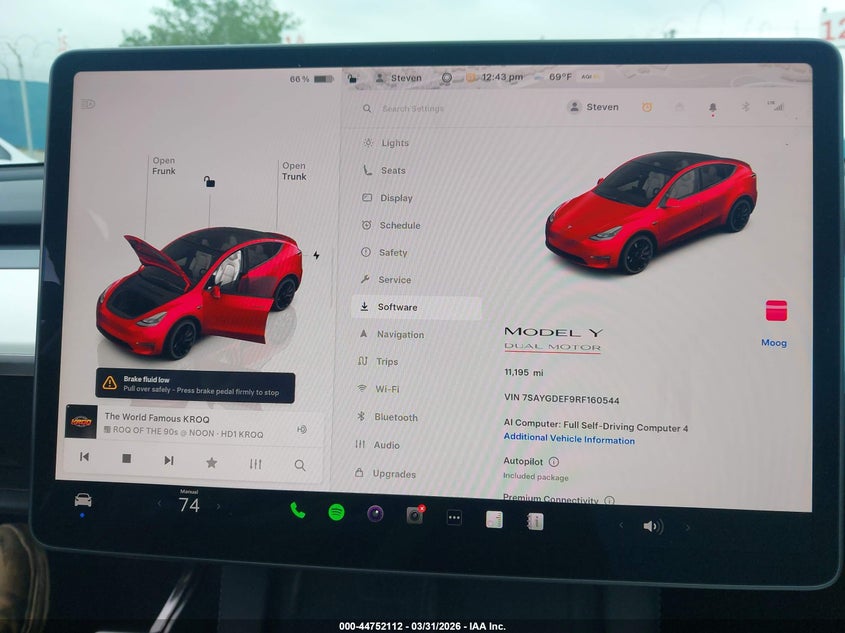 2024 Tesla Model y VIN 7SAYGDEF9RF160544 IAAI salvage auction — LEFT FRONT, Wait Title, sold $13,750 on 2026-07-15 (photo 7)
