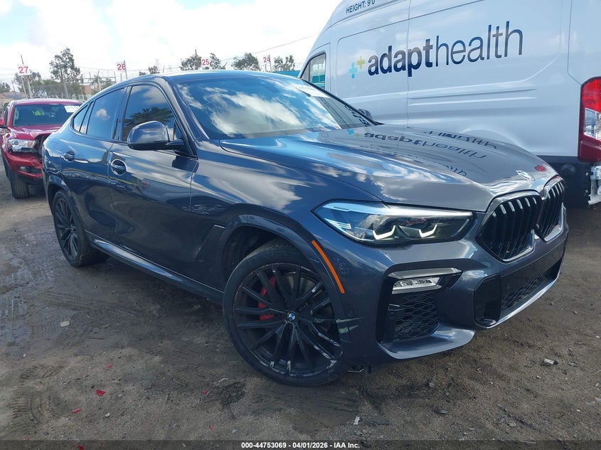 2021 BMW X6 VIN 5UXCY4C02M9D74606 IAAI salvage auction — LEFT REAR, Wait Title, sold $29,850 on 2026-07-08 (photo 1)