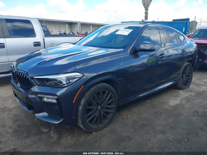 2021 BMW X6 VIN 5UXCY4C02M9D74606 IAAI salvage auction — LEFT REAR, Wait Title, sold $29,850 on 2026-07-08 (photo 2)