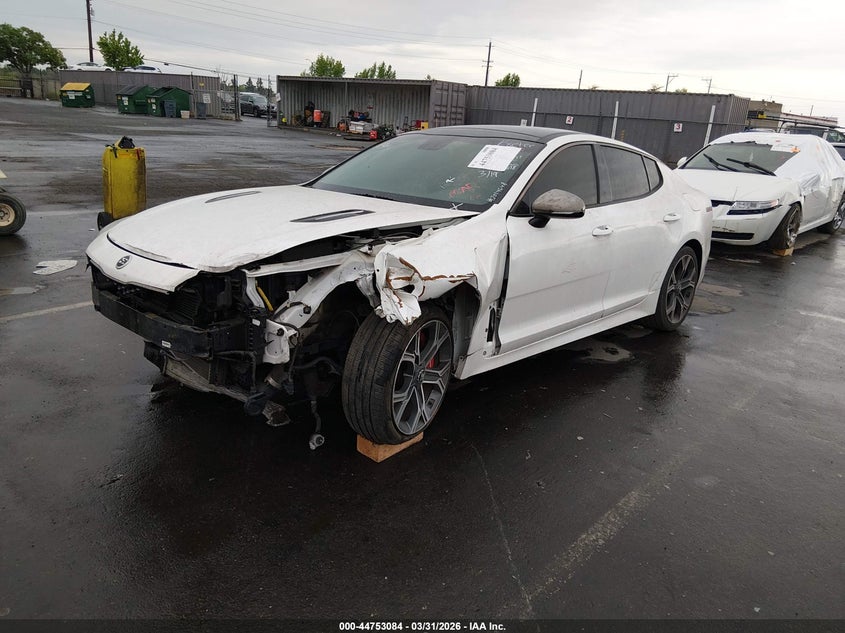 2018 Kia Stinger VIN KNAE45LC2J6039973 IAAI salvage auction — FRONT END, Wait Title, sold $25 on 2026-07-29 (photo 2)