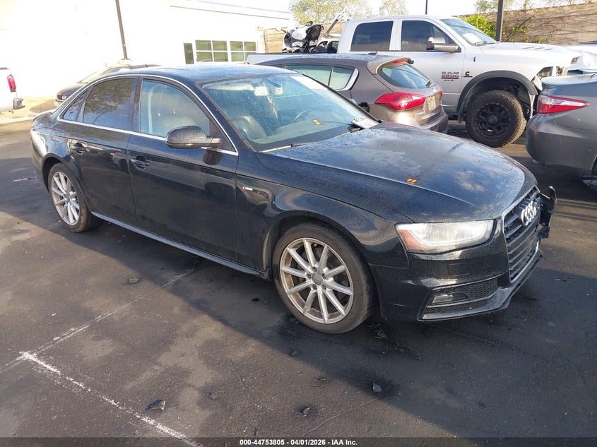 2015 Audi A4 VIN WAUAFAFL4FN011487 IAAI salvage auction — LEFT FRONT, Wait Title, sold $1,775 on 2026-08-14 (photo 1)