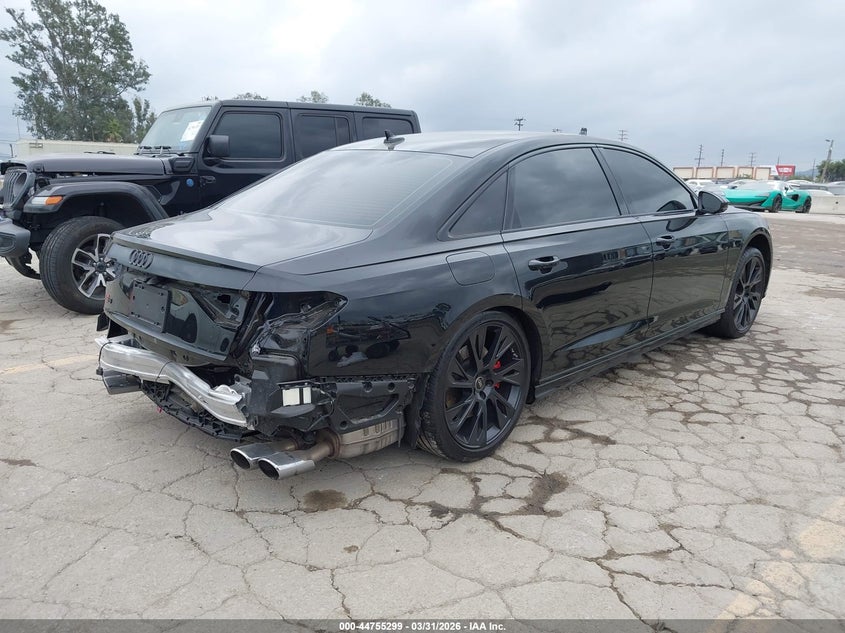 2025 Audi S8 VIN WAULSBF83SN002375 IAAI salvage auction — REAR END, Wait Title, sold $67,750 on 2026-07-08 (photo 4)