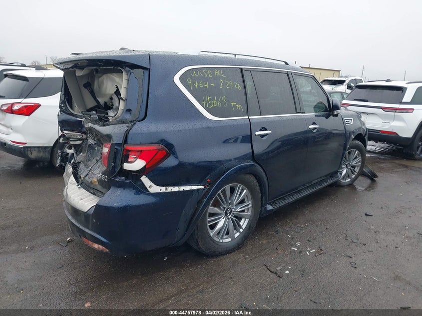 2021 Infiniti Qx80 VIN JN8AZ2AE6M9269464 IAAI salvage auction — FRONT & REAR, Wait Title, sold $3,450 on 2026-07-23 (photo 4)