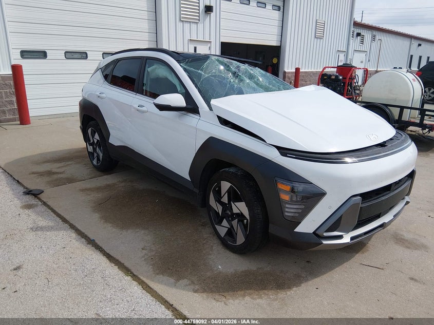 2024 Hyundai Kona VIN KM8HE3A32RU175916 IAAI salvage auction — SIDE, Wait Title, sold $2,850 on 2026-07-30 (photo 1)