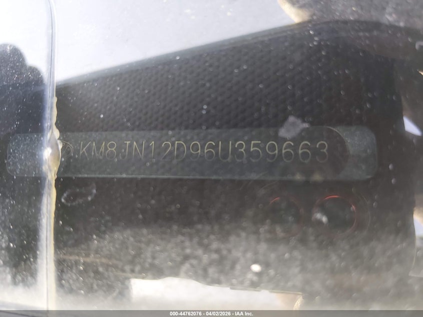 2006 Hyundai Tucson VIN KM8JN12D96U359663 IAAI salvage auction — RIGHT FRONT, Salvage (Texas), sold $500 on 2026-07-29 (photo 9)