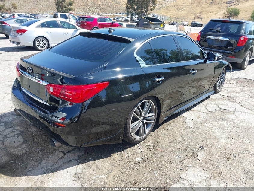 2014 Infiniti Q50 VIN JN1BV7AP8EM677279 IAAI salvage auction — FRONT END, Wait Title, sold $1,150 on 2026-07-07 (photo 4)