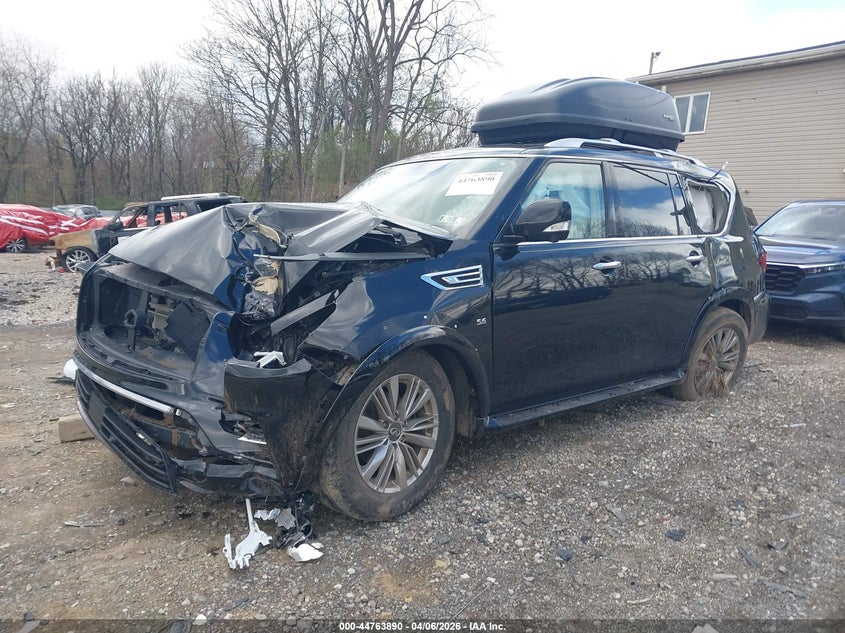 2018 Infiniti Qx80 VIN JN8AZ2NE9J9192188 IAAI salvage auction — LEFT FRONT, Wait Title, sold $1,800 on 2026-07-28 (photo 2)
