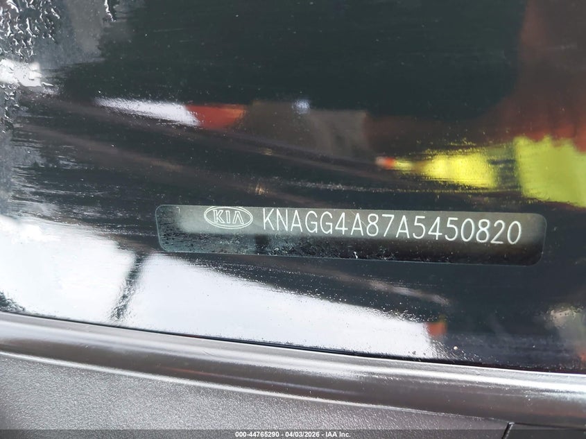 2010 Kia Optima VIN KNAGG4A87A5450820 IAAI salvage auction — SIDE, Salvage (Missouri), sold $100 on 2026-07-21 (photo 9)