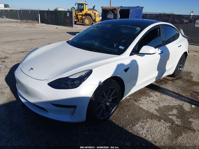 2023 Tesla Model 3 VIN 5YJ3E1EAXPF409396 IAAI salvage auction — RIGHT REAR, Original (Texas), sold $7,500 on 2026-07-09 (photo 2)