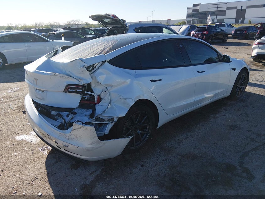 2023 Tesla Model 3 VIN 5YJ3E1EAXPF409396 IAAI salvage auction — RIGHT REAR, Original (Texas), sold $7,500 on 2026-07-09 (photo 4)