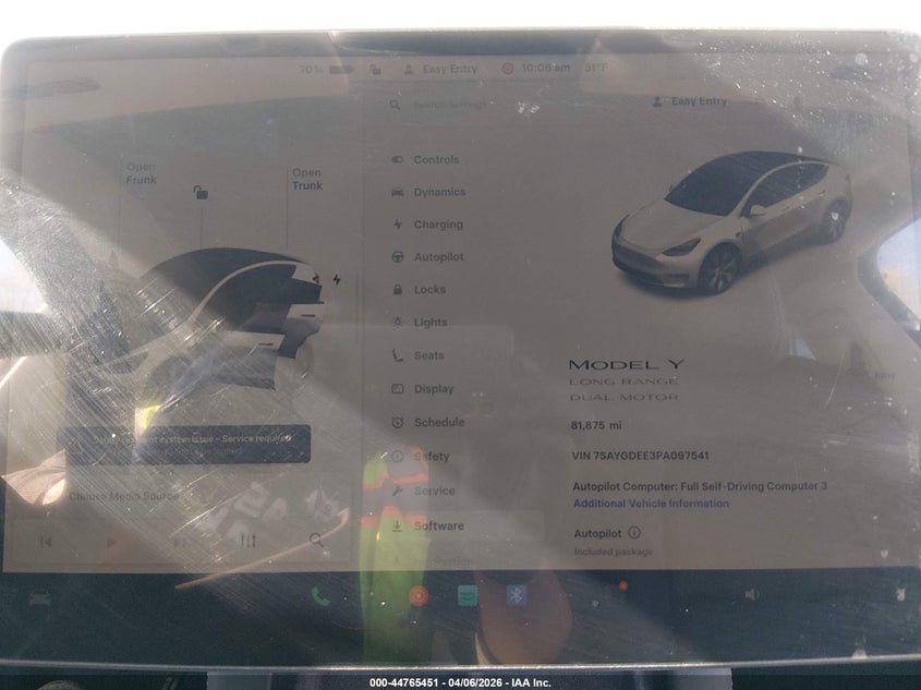 2023 Tesla Model y VIN 7SAYGDEE3PA097541 IAAI salvage auction — REAR END, Salvage Title, sold $7,900 on 2026-07-22 (photo 7)