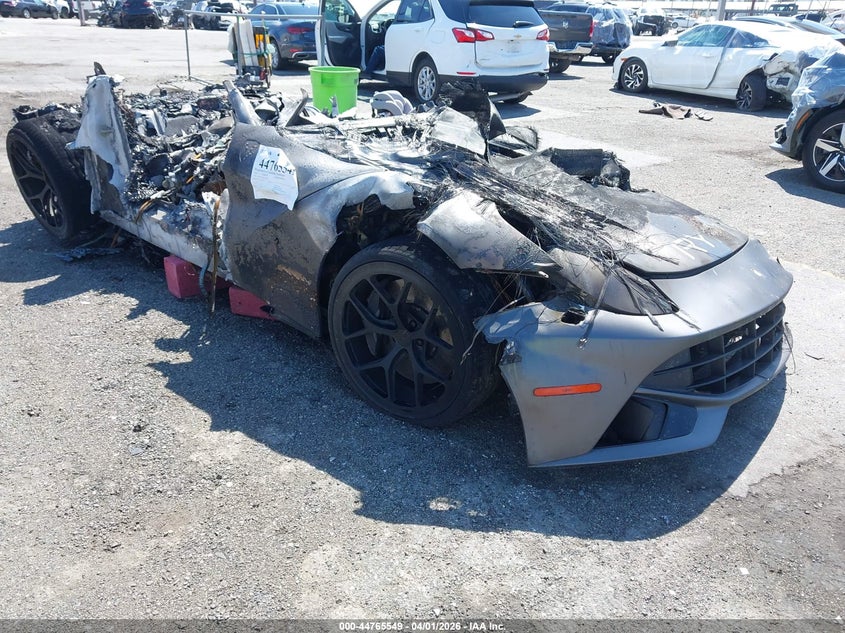 2016 Ferrari F12berlinetta VIN ZFF74UFA3G0213420 IAAI salvage auction — TOTAL BURN, Non-Repairable (California), sold $2,550 on 2026-07-21 (photo 1)