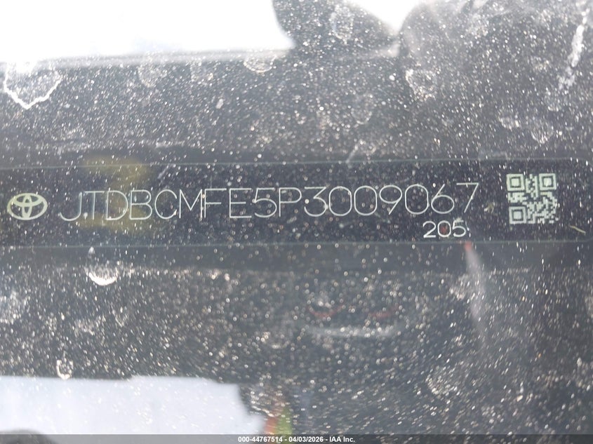 2023 Toyota Corolla VIN JTDBCMFE5P3009067 IAAI salvage auction — SIDE, Wait Title, sold $825 on 2026-07-28 (photo 9)