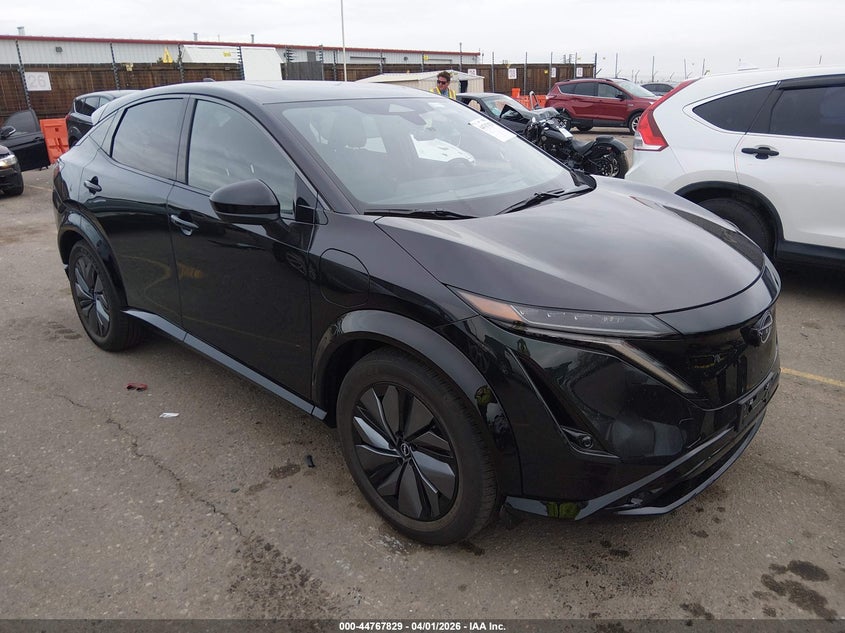 2025 Nissan Ariya VIN JN8DF0BF0SM764237 IAAI salvage auction — LEFT FRONT, Salvage (Colorado), sold $15,050 on 2026-07-09 (photo 1)