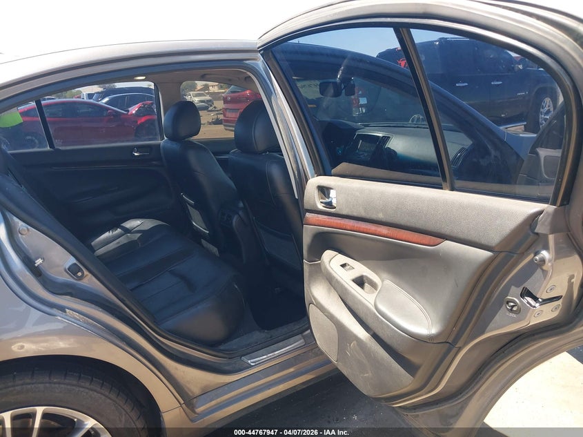 2012 Infiniti G VIN JN1CV6AR0CM677306 IAAI salvage auction — LEFT SIDE, Salvage Title, sold $1,150 on 2026-07-21 (photo 8)