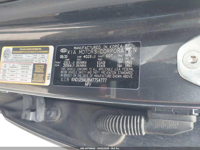 2021 Kia Soul VIN KNDJ23AU8M7754777 IAAI salvage auction — FRONT END, Wait Title, sold $2,500 on 2026-07-13 (photo 9)