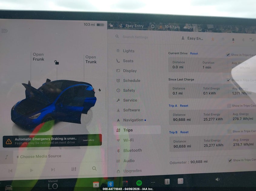 2022 Tesla Model Y VIN 7SAYGDEF3NF372818 IAAI salvage auction — Rear End, Rebuildable (Florida), sold $11,550 on 2026-04-30 (photo 7)