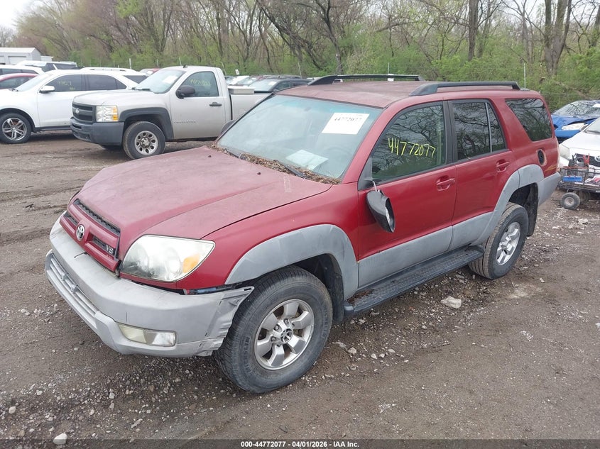 2003 Toyota 4runner VIN JTEBT14R938000336 IAAI salvage auction — FRONT & REAR, Salvage (Texas), sold $2,475 on 2026-07-15 (photo 2)