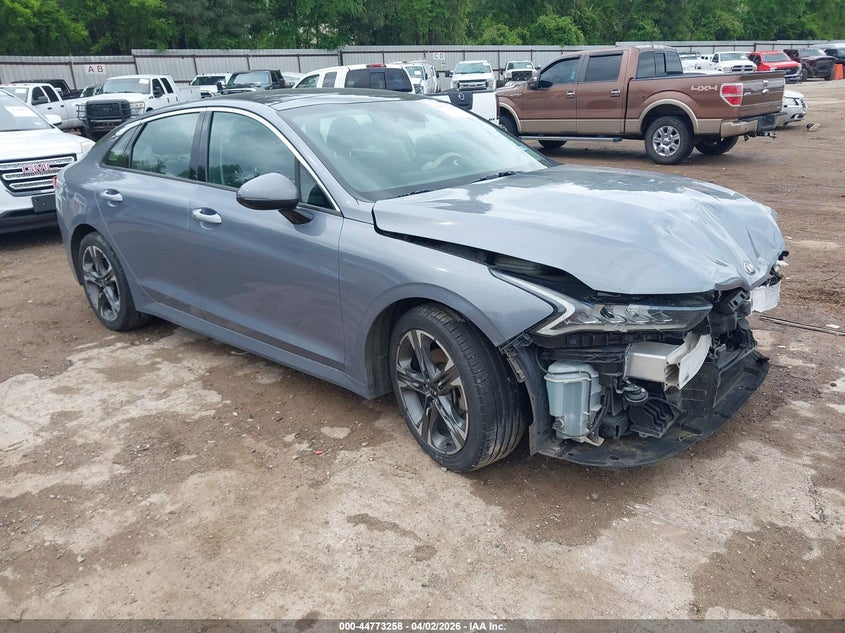 2021 Kia K5 VIN 5XXG34J22MG004679 IAAI salvage auction — FRONT END, Wait Title, sold $3,550 on 2026-07-09 (photo 1)