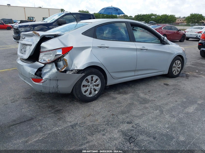 2015 Hyundai Accent VIN KMHCT4AE3FU833231 IAAI salvage auction — REAR END, Wait Title, sold $600 on 2026-07-09 (photo 4)