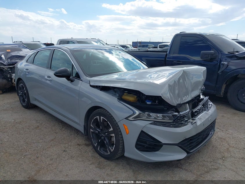 2022 Kia K5 VIN 5XXG64J27NG165098 IAAI salvage auction — FRONT END, Original (Texas), sold $25 on 2026-07-09 (photo 1)