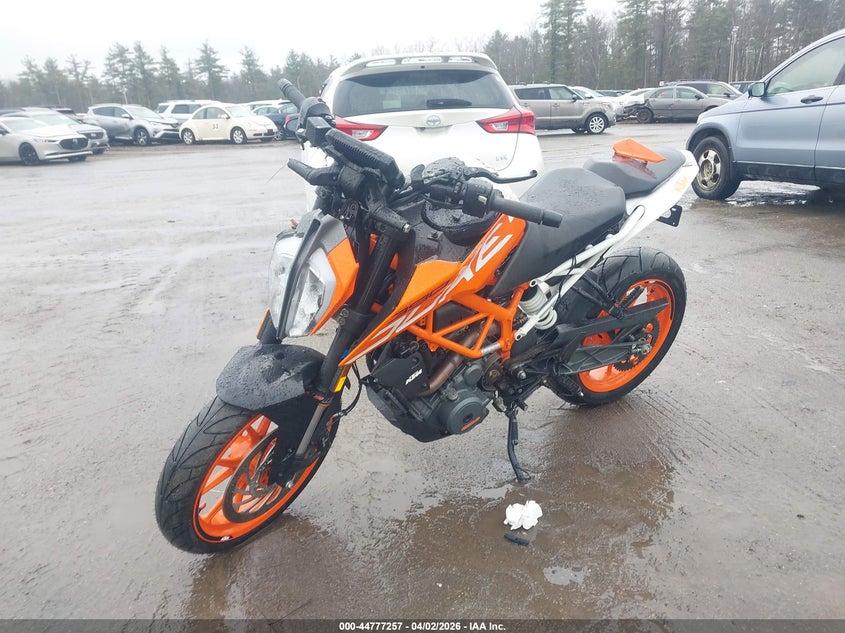 2017 Ktm 390 adventure VIN MD2JPJ404HC215837 IAAI salvage auction — FRONT & REAR, Salvage (Massachusetts), sold $700 on 2026-09-30 (photo 2)