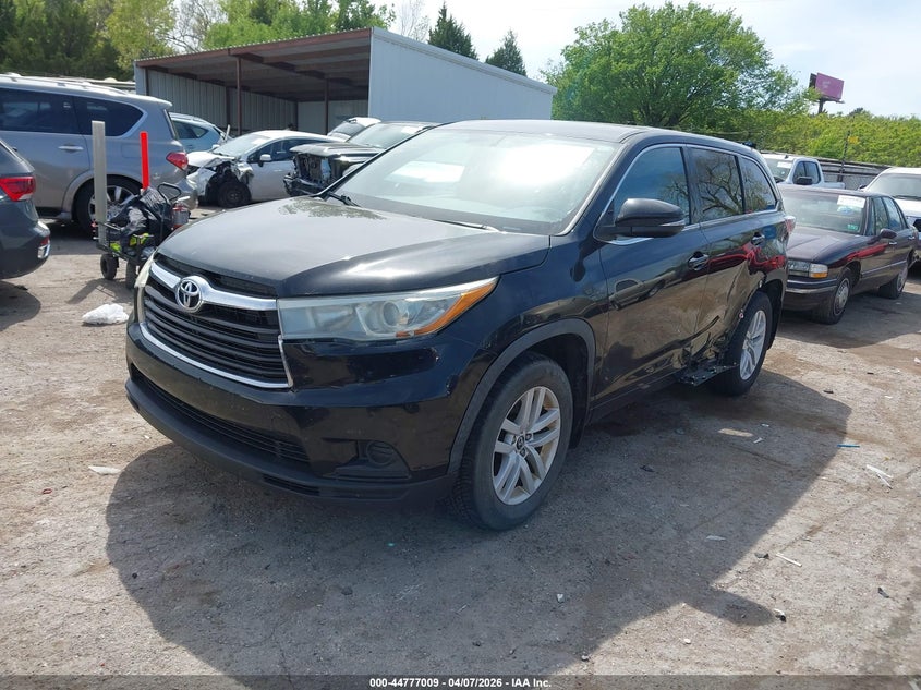 2016 Toyota Highlander VIN 5TDBKRFH3GS259173 IAAI salvage auction — LEFT SIDE, Clear (Oklahoma), sold $3,700 on 2026-07-29 (photo 2)