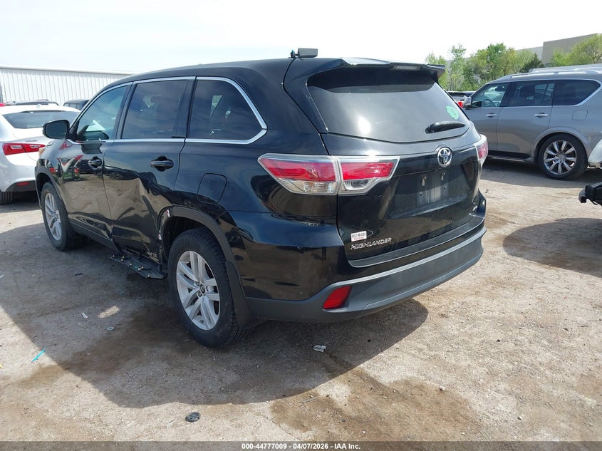 2016 Toyota Highlander VIN 5TDBKRFH3GS259173 IAAI salvage auction — LEFT SIDE, Clear (Oklahoma), sold $3,700 on 2026-07-29 (photo 3)