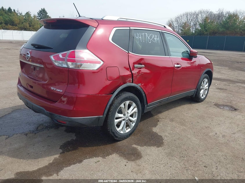 2016 Nissan Rogue VIN KNMAT2MV3GP636491 IAAI salvage auction — RIGHT SIDE, Clear (Indiana), sold $1,650 on 2026-07-21 (photo 4)
