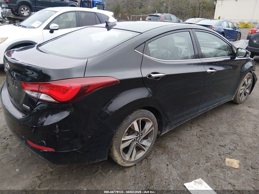 2016 Hyundai Elantra VIN KMHDH4AEXGU534536 IAAI salvage auction — RIGHT FRONT, Wait Title, sold $725 on 2026-07-14 (photo 4)