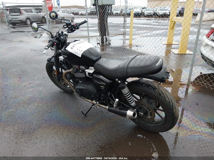 2022 Triumph motorcycle Street VIN SMTD31G77NTAF3799 IAAI salvage auction — FRONT & REAR, Salvage (Hawaii), sold $1,500 on 2026-07-07 (photo 3)