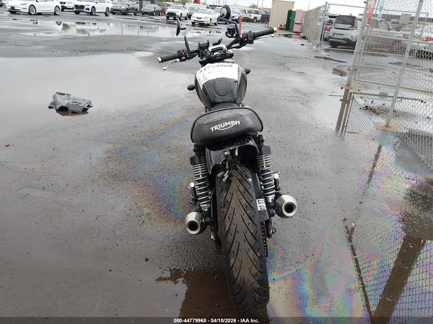 2022 Triumph motorcycle Street VIN SMTD31G77NTAF3799 IAAI salvage auction — FRONT & REAR, Salvage (Hawaii), sold $1,500 on 2026-07-07 (photo 6)