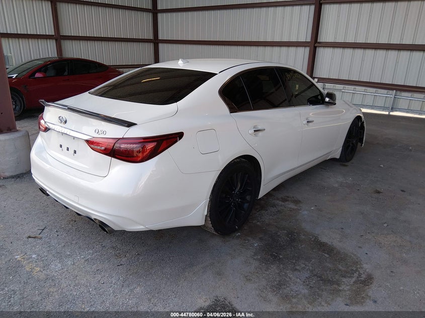 2019 Infiniti Q50 VIN JN1EV7AR8KM552051 IAAI salvage auction — FRONT END, Wait Title, sold $3,050 on 2026-07-09 (photo 4)